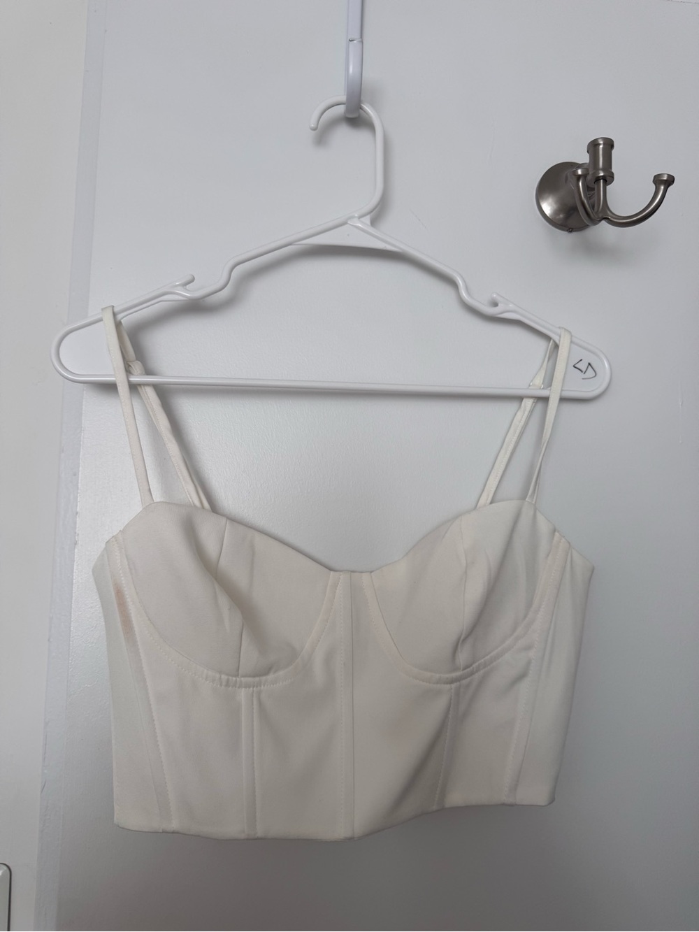 Olivaceous Cream Bustier Crop Top